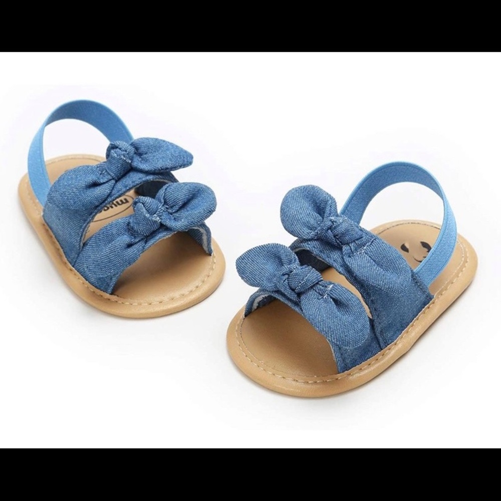 myppgg Baby Girls Denim Sandals Summer Shoes 6-12 mo
